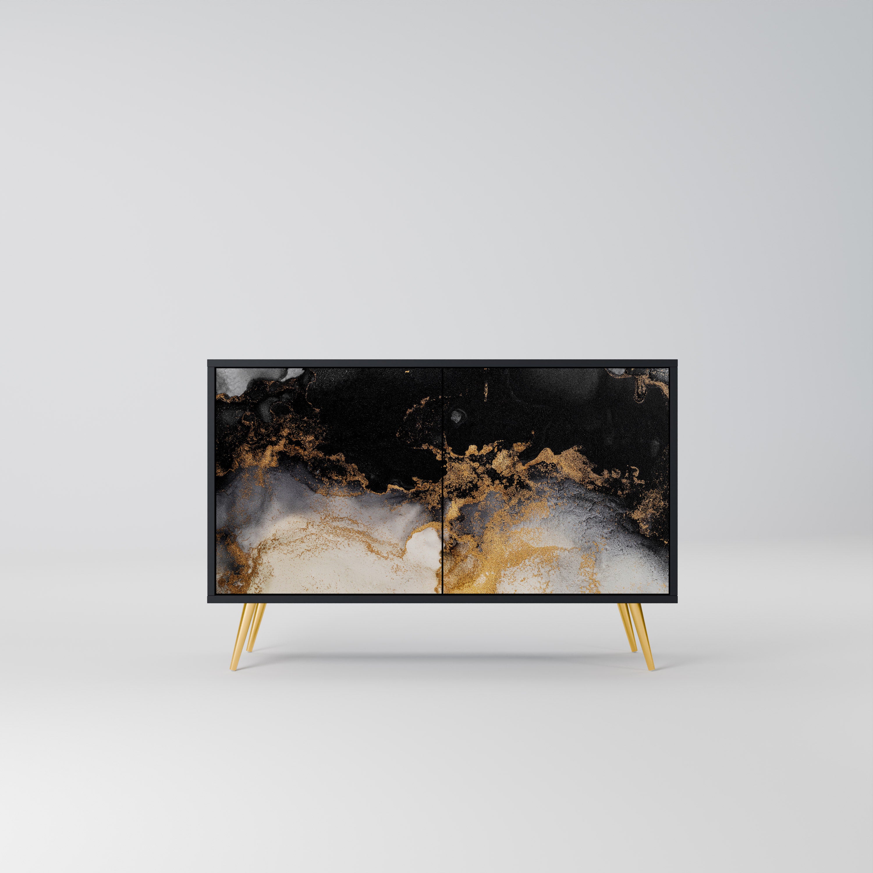 MARBLE OF TOMMORROW 2-dörrars skänk i svart finish