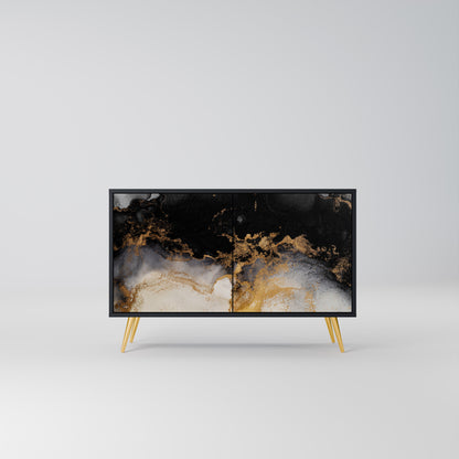 MARBLE OF TOMMORROW 2-Door Sideboard in Black Finish
