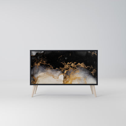 MARBLE OF TOMMORROW 2-Door Sideboard in Black Finish