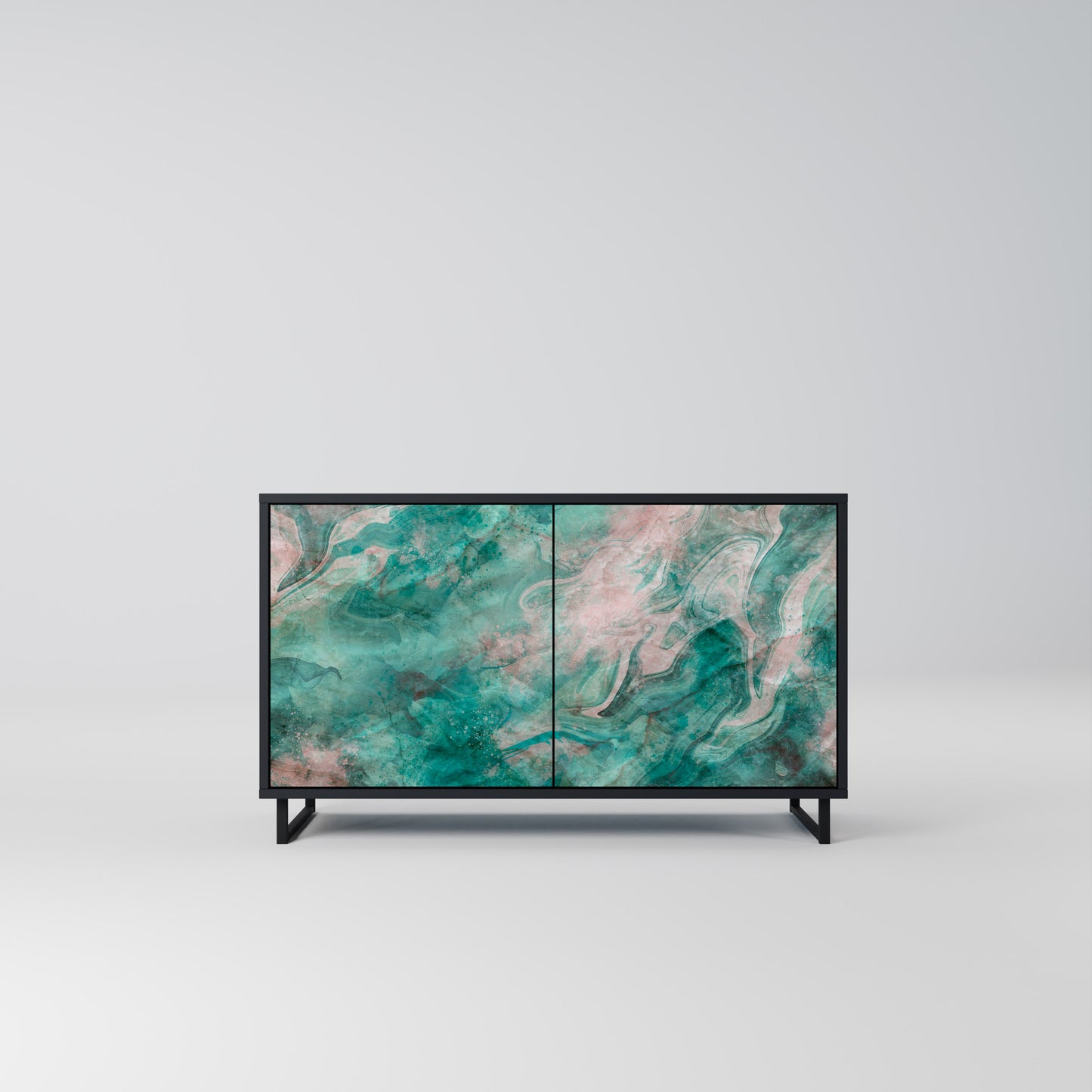 ABSTRACT ALCHEMY 2-Door Sideboard in Black Finish