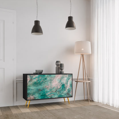 ABSTRACT ALCHEMY 2-Door Sideboard in Black Finish