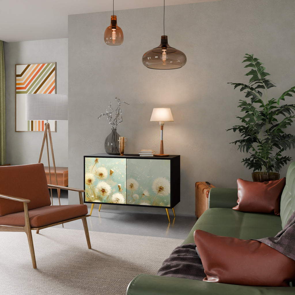 DREAMY MEADOW 2-dörrars skänk i svart finish