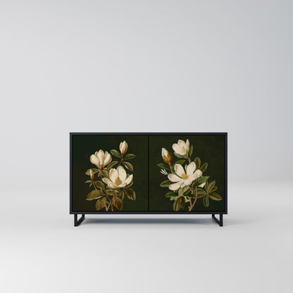 FLORAL NOIR 2-Door Sideboard in Black Finish