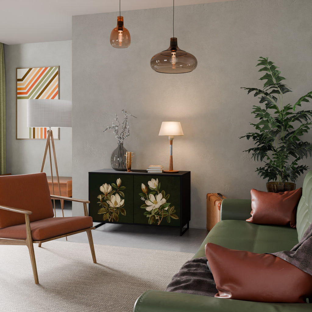 FLORAL NOIR 2-dörrars skänk i svart finish
