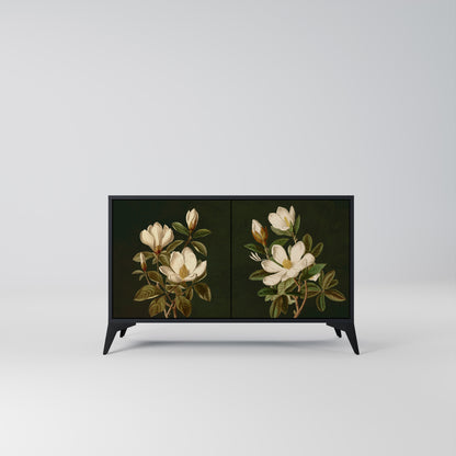 FLORAL NOIR 2-Door Sideboard in Black Finish