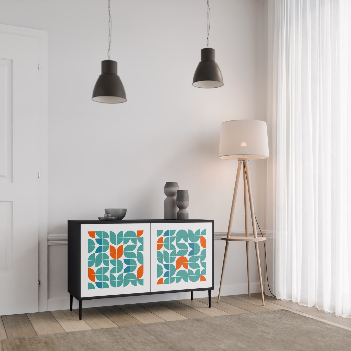 BE THE CHANGE 2-Door Sideboard in Black Finish