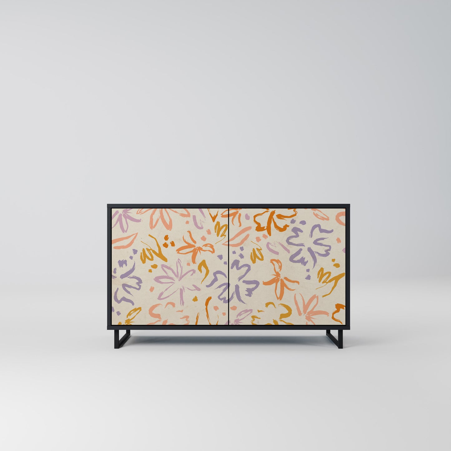 SPRING WHIMSY 2-Door Sideboard in Black Finish