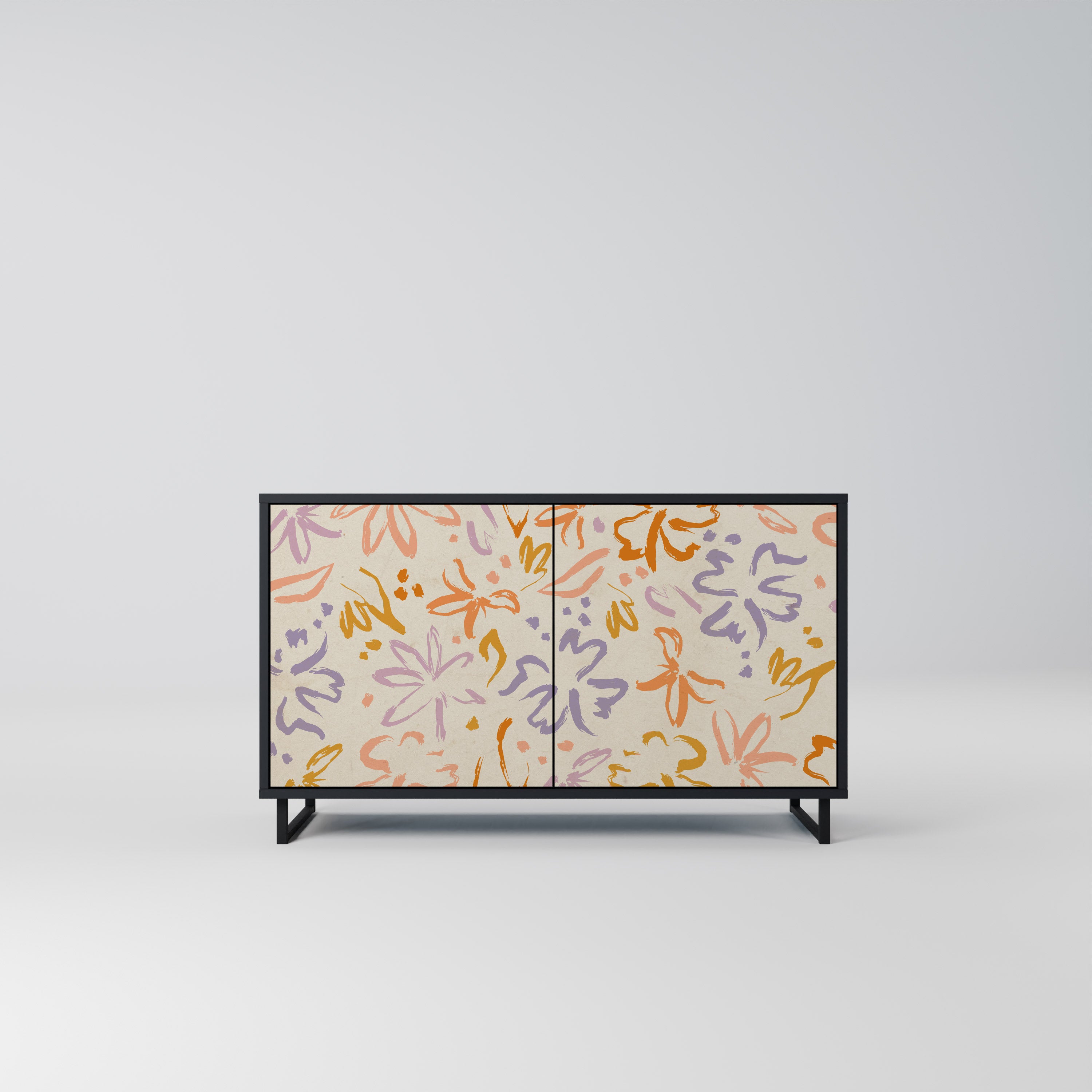 SPRING WHIMSY 2-dörrars skänk i svart finish