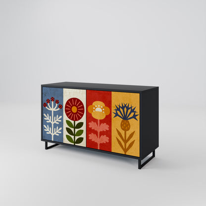 SCANDIC FLOWERET 2-Door Sideboard in Black Finish