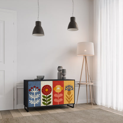 SCANDIC FLOWERET 2-Door Sideboard in Black Finish