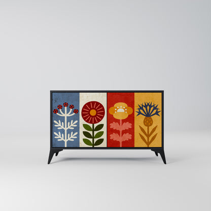 SCANDIC FLOWERET 2-Door Sideboard in Black Finish