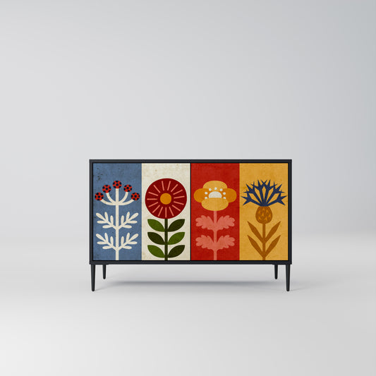 SCANDIC FLOWERET 2-Door Sideboard in Black Finish