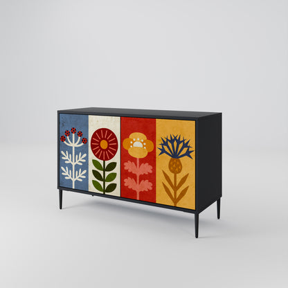 SCANDIC FLOWERET 2-Door Sideboard in Black Finish