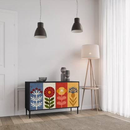 SCANDIC FLOWERET 2-Door Sideboard in Black Finish