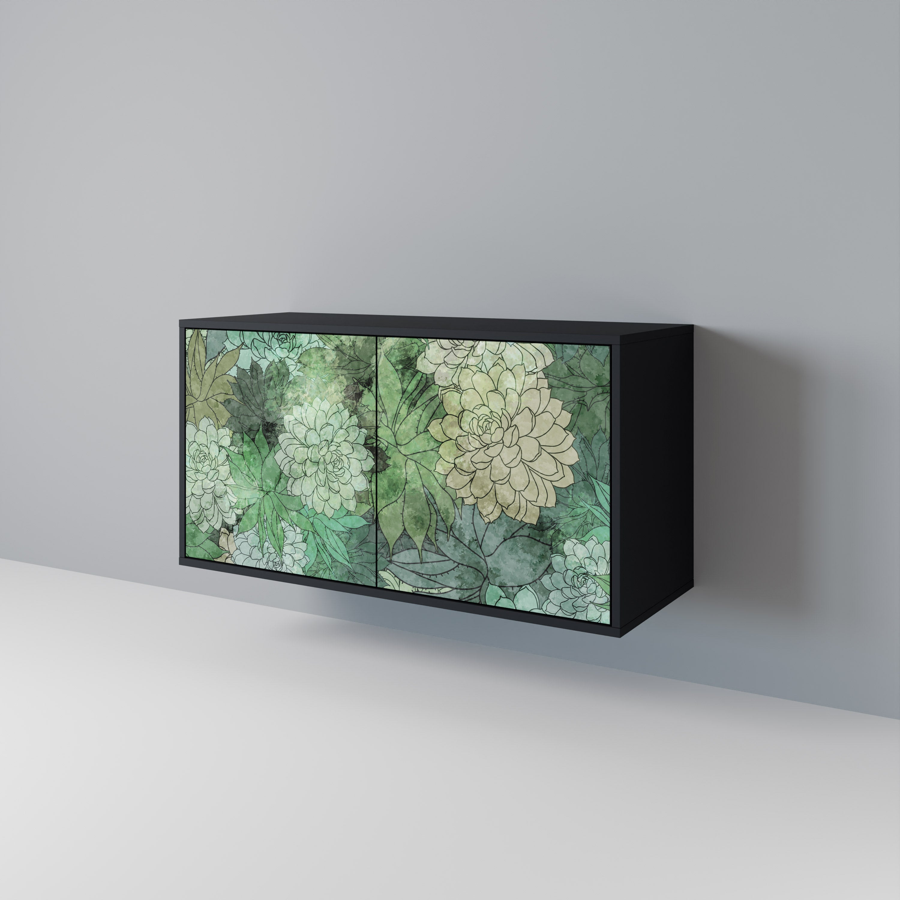 SUCCULENT CLUSTER skänk med 2 dörrar