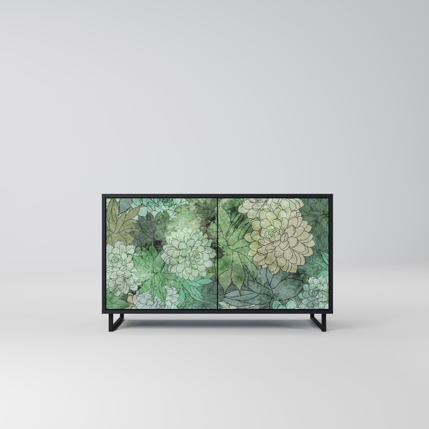SUCCULENT CLUSTER 2-Door Sideboard in Black Finish