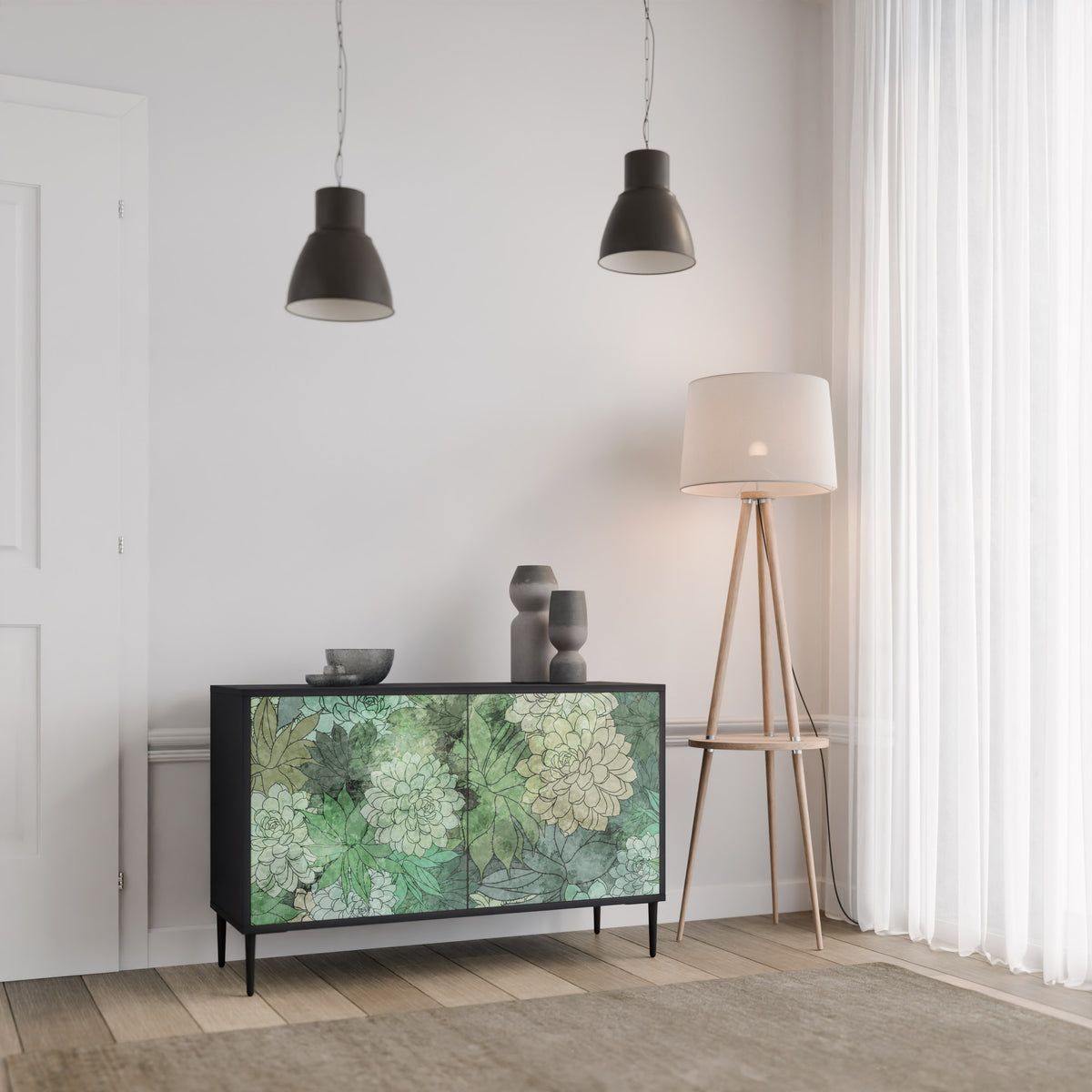 SUCCULENT CLUSTER Skänk med två dörrar