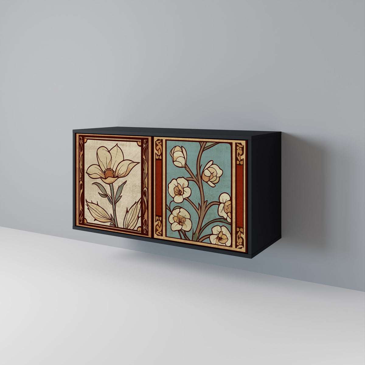 TIMELESS FLORA Skänk med två dörrar