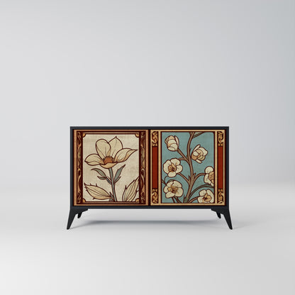 TIMELESS FLORA 2-Door Sideboard in Black Finish