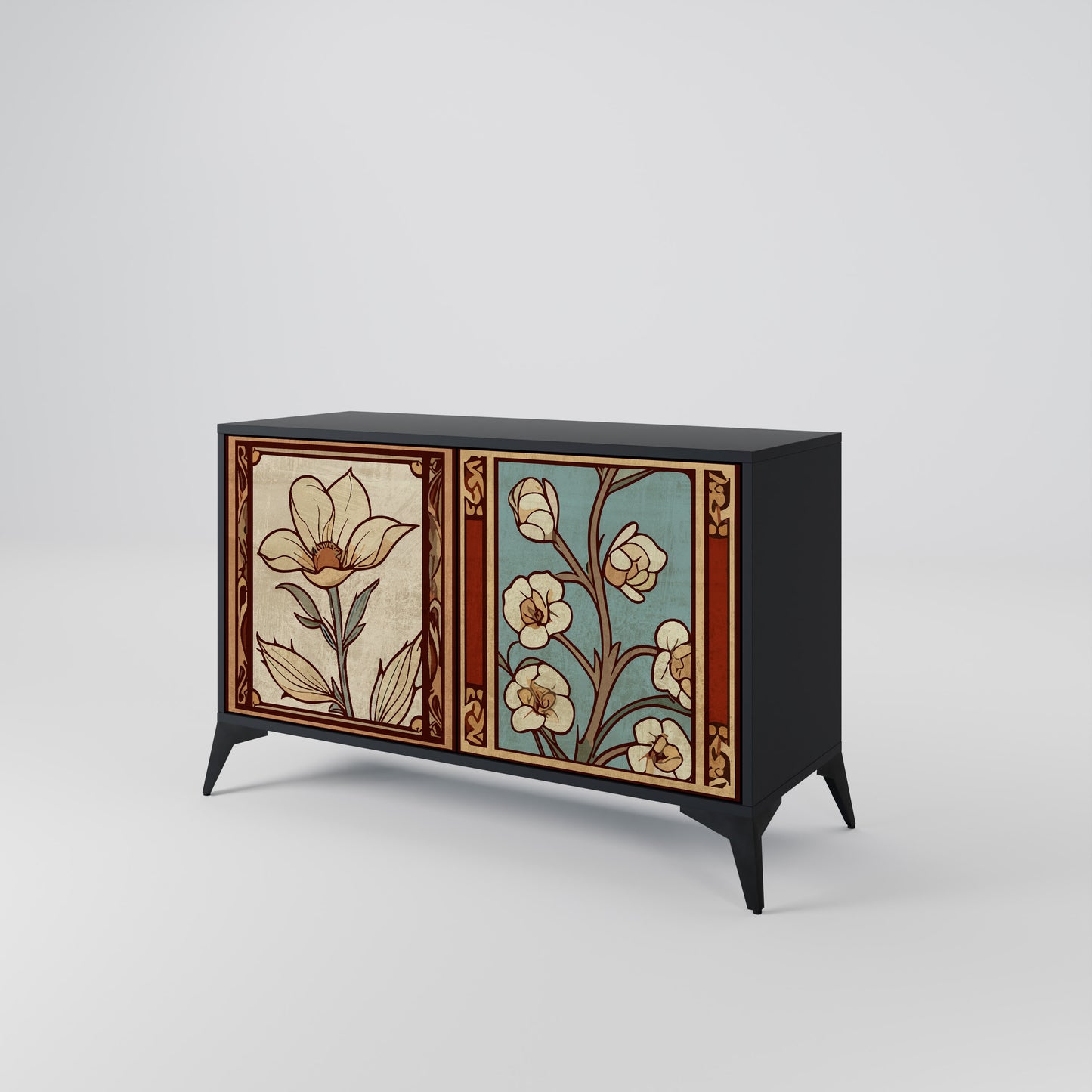TIMELESS FLORA 2-Door Sideboard in Black Finish