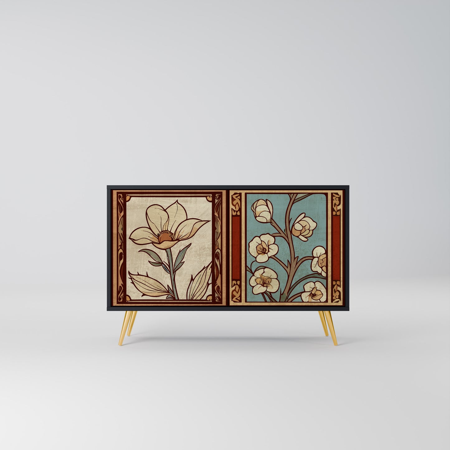 TIMELESS FLORA 2-Door Sideboard in Black Finish