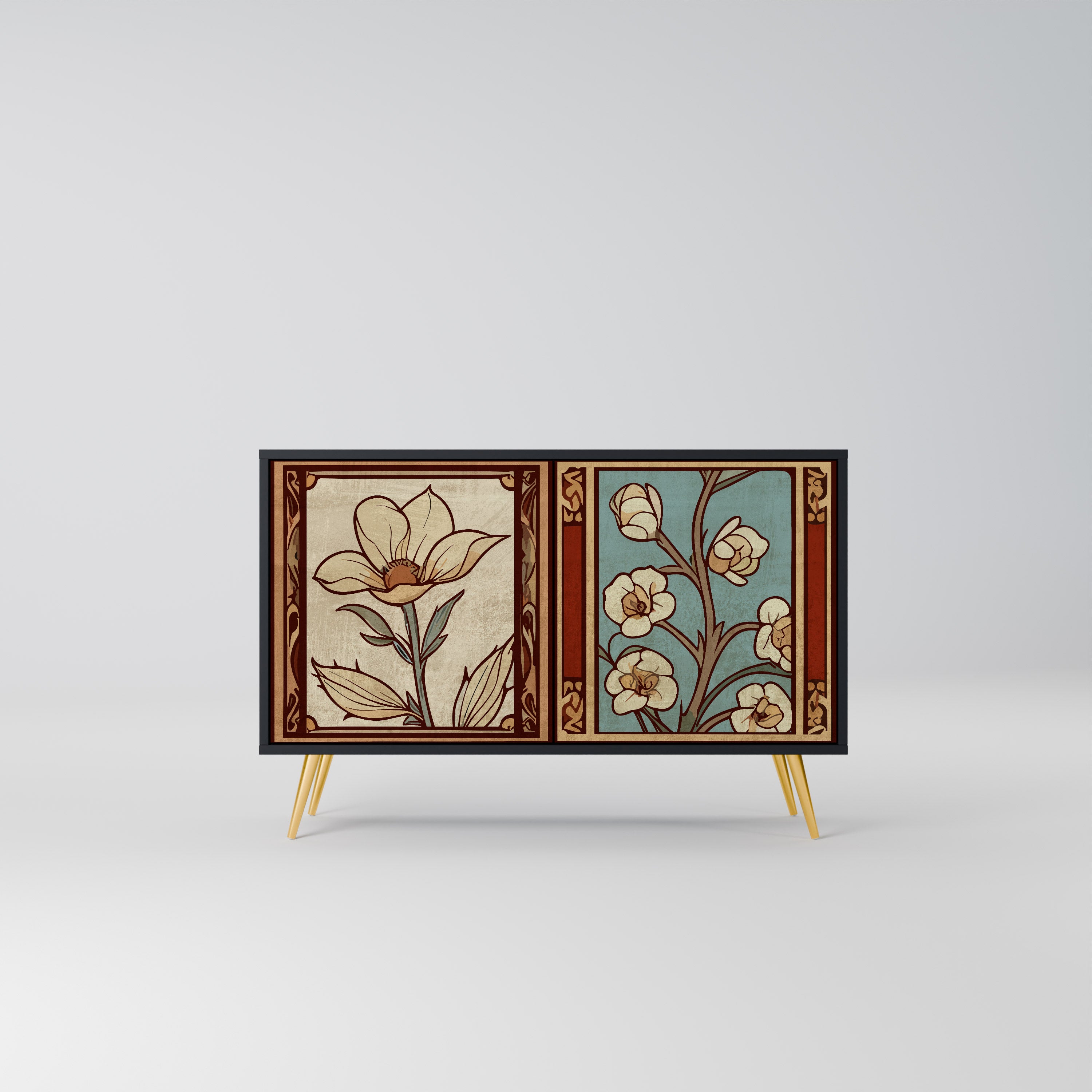 TIDLÖS FLORA 2-dörrars skänk i svart finish