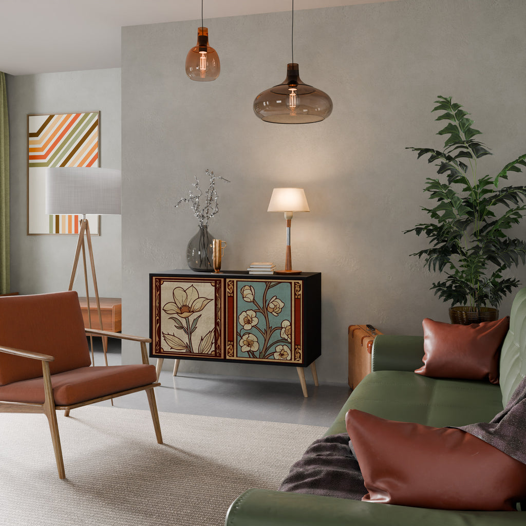 TIDLÖS FLORA 2-dörrars skänk i svart finish