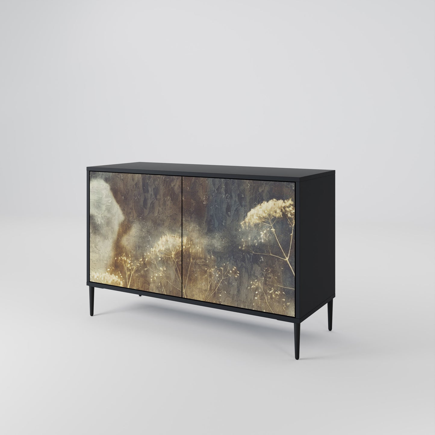 GENTLE POWER 2-Door Sideboard in Black Finish