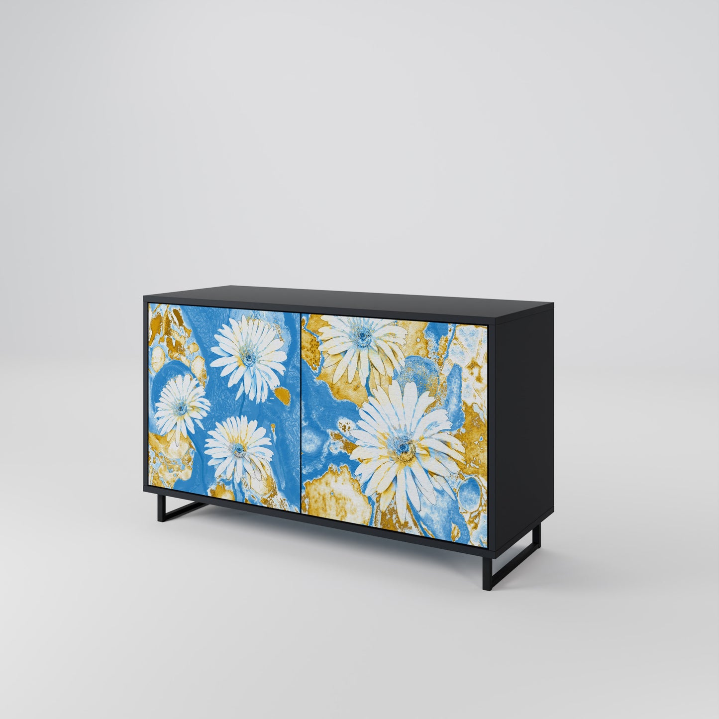 DAISY LUXE 2-Door Sideboard in Black Finish
