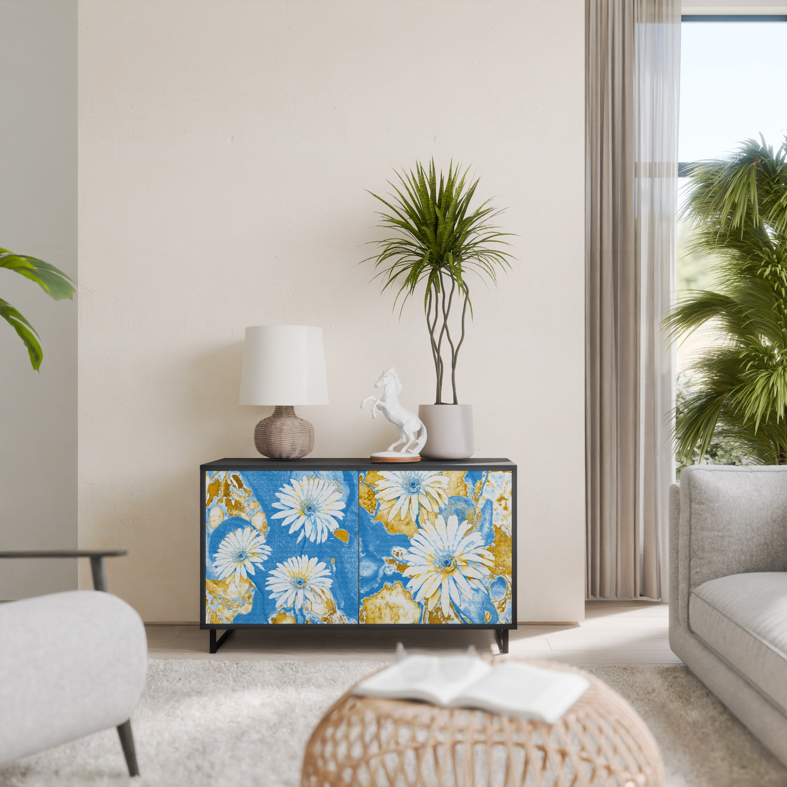 DAISY LUXE 2-dörrars skänk i svart finish