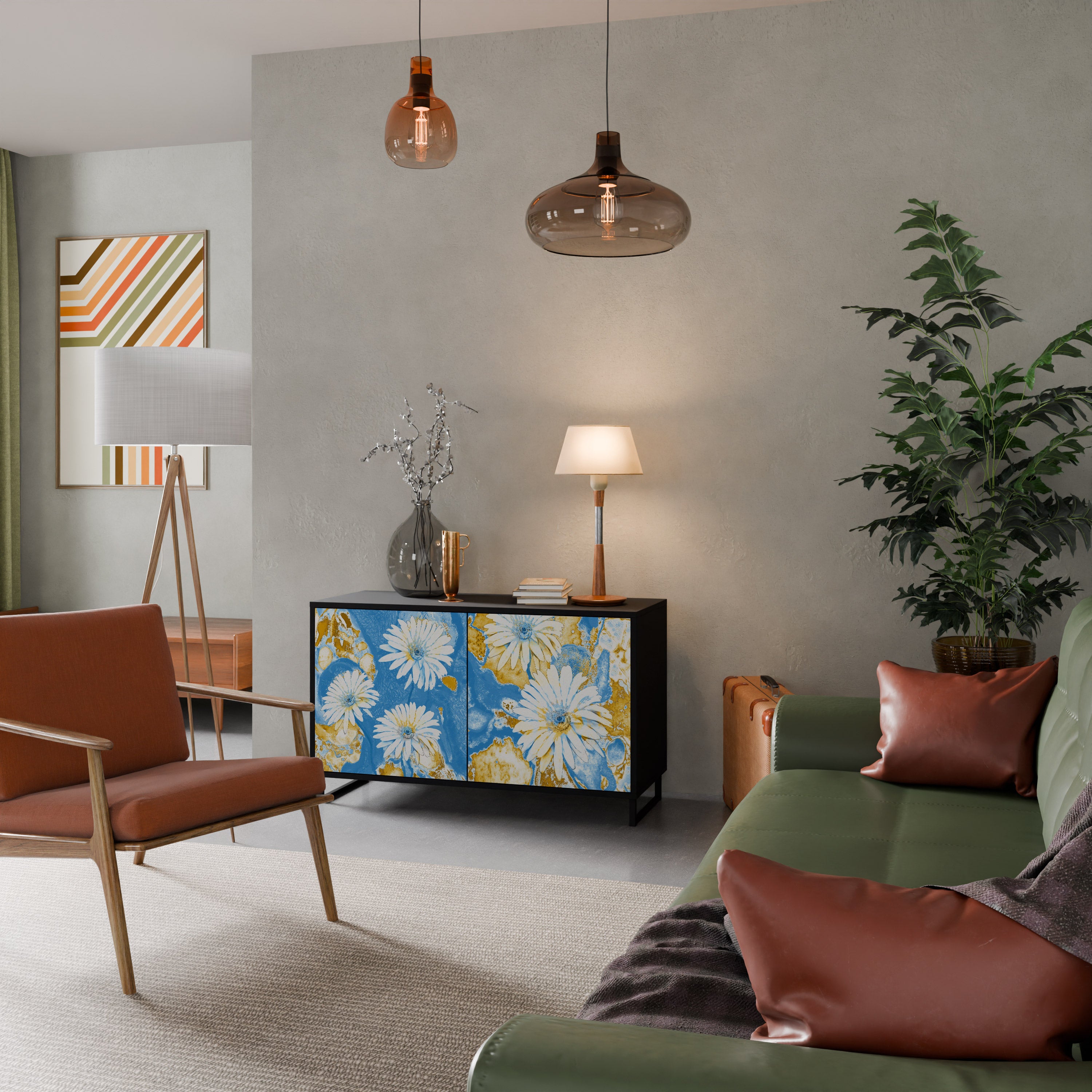 DAISY LUXE 2-dörrars skänk i svart finish