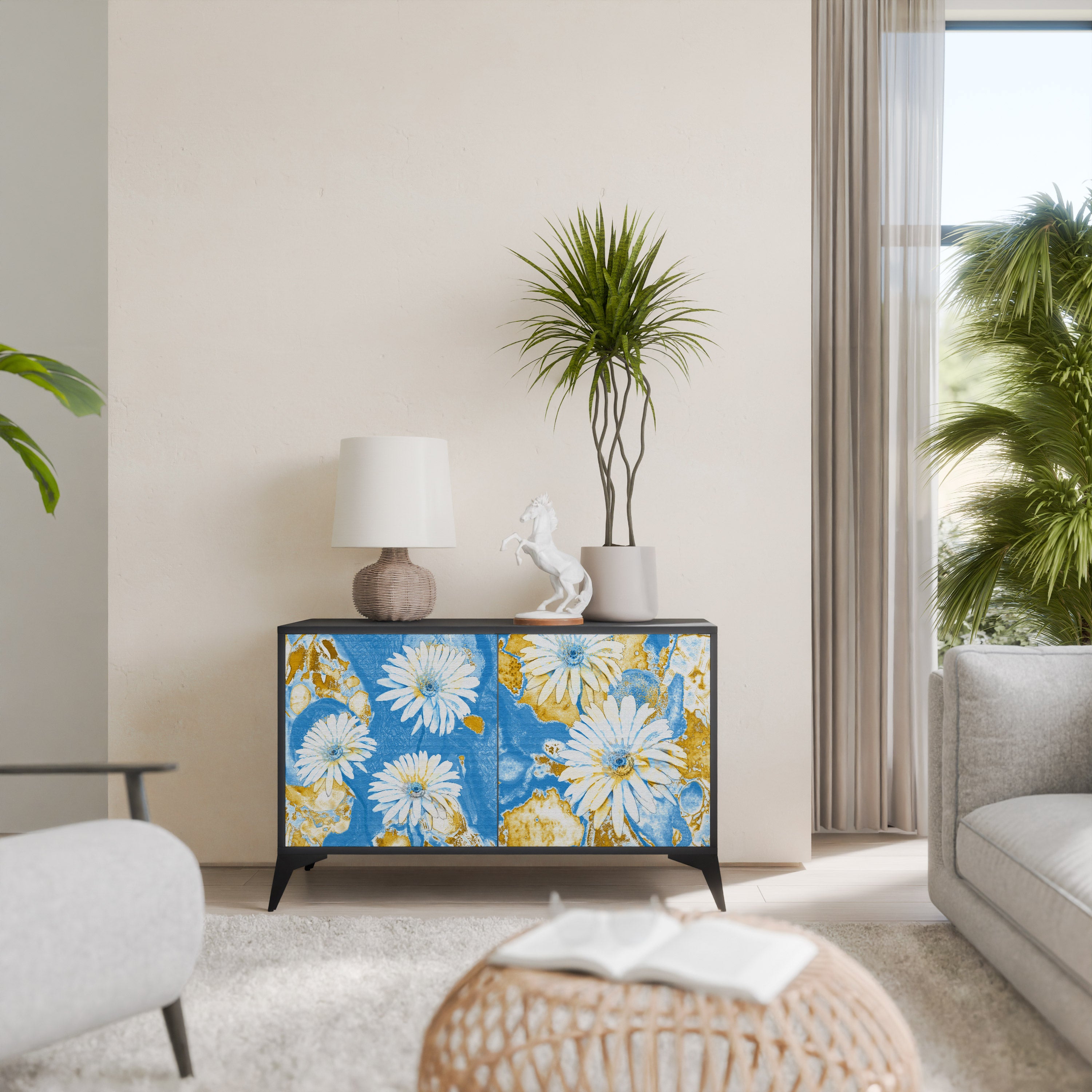 DAISY LUXE 2-dörrars skänk i svart finish