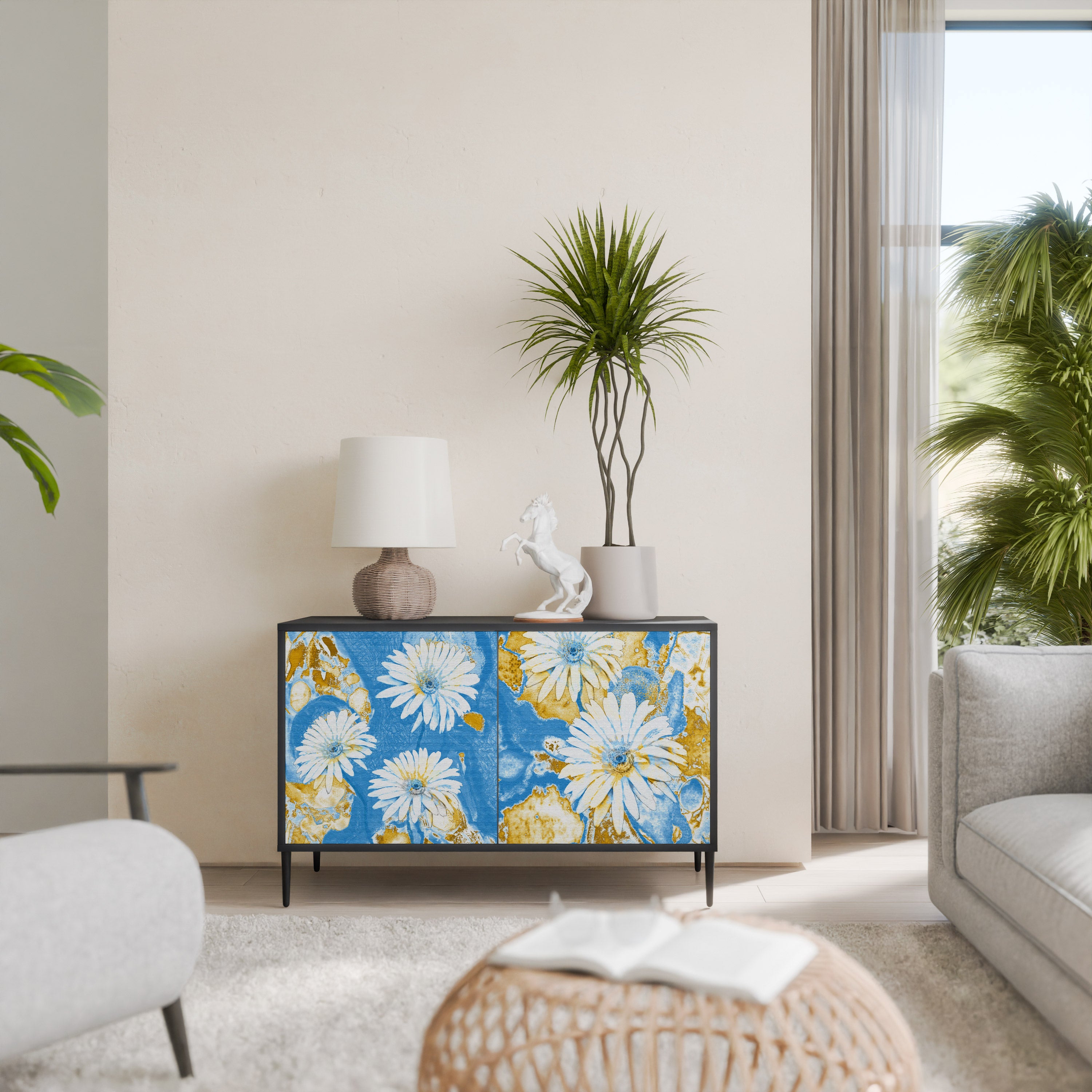 DAISY LUXE 2-dörrars skänk i svart finish