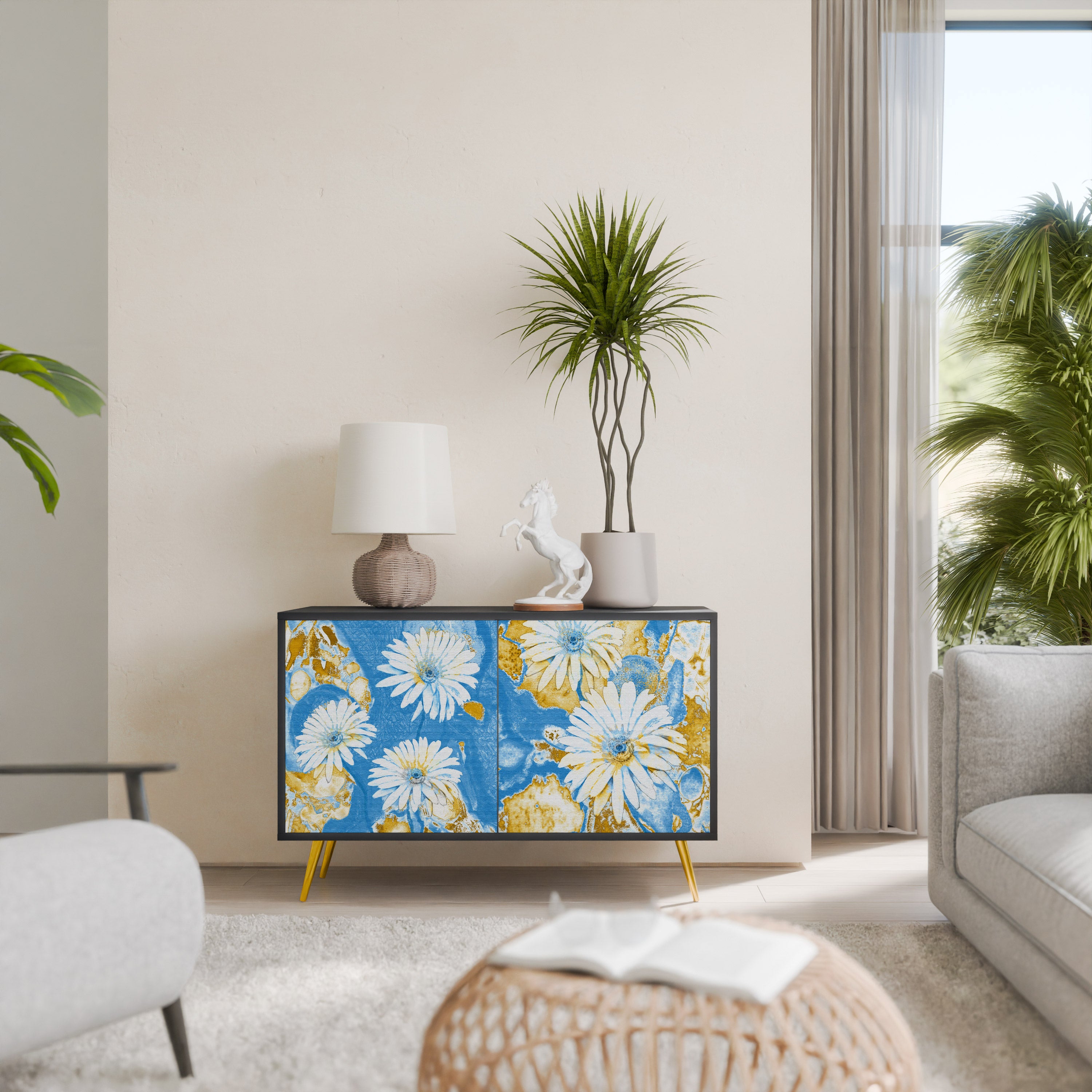 DAISY LUXE 2-dörrars skänk i svart finish