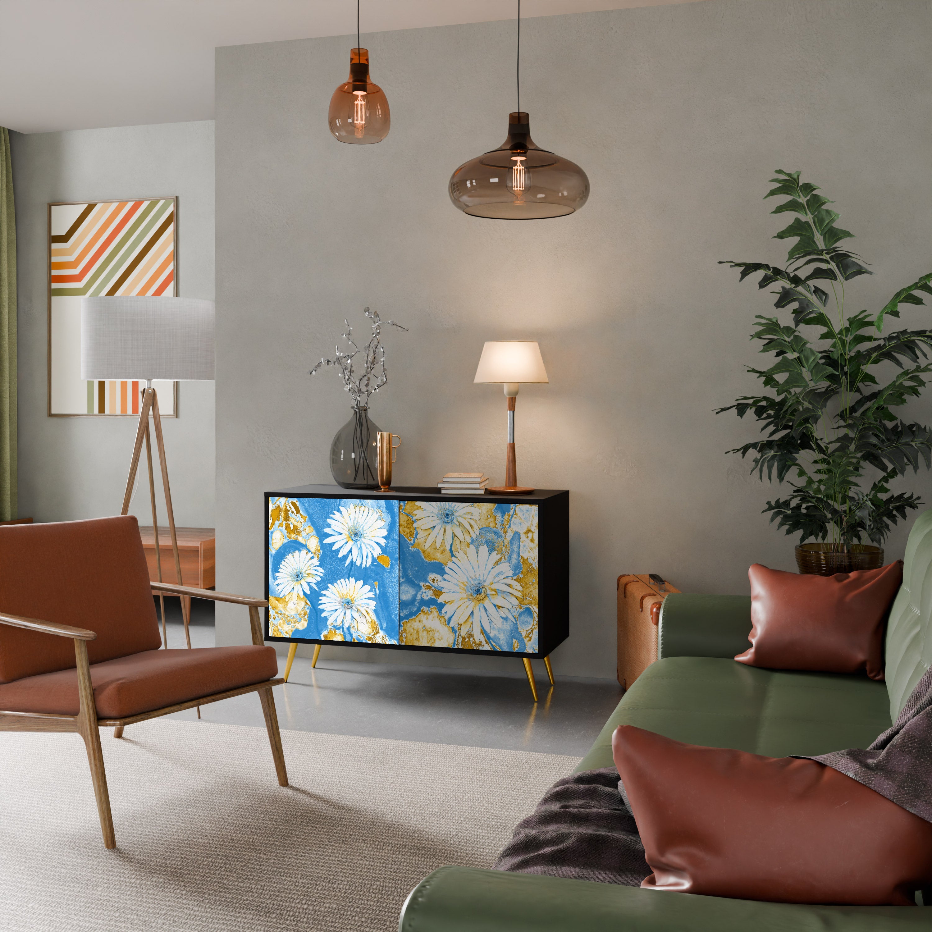 DAISY LUXE 2-dörrars skänk i svart finish