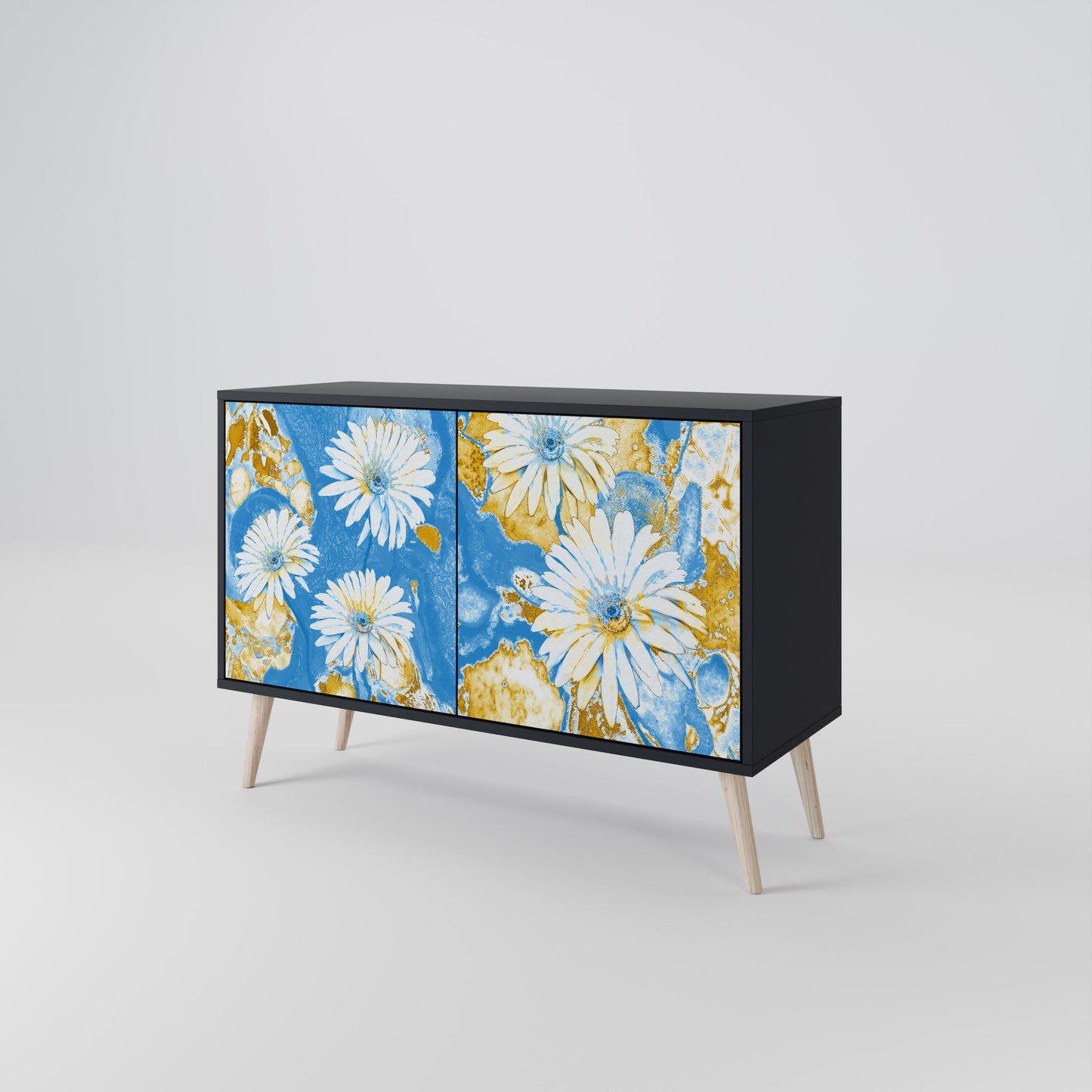 DAISY LUXE 2-Door Sideboard in Black Finish