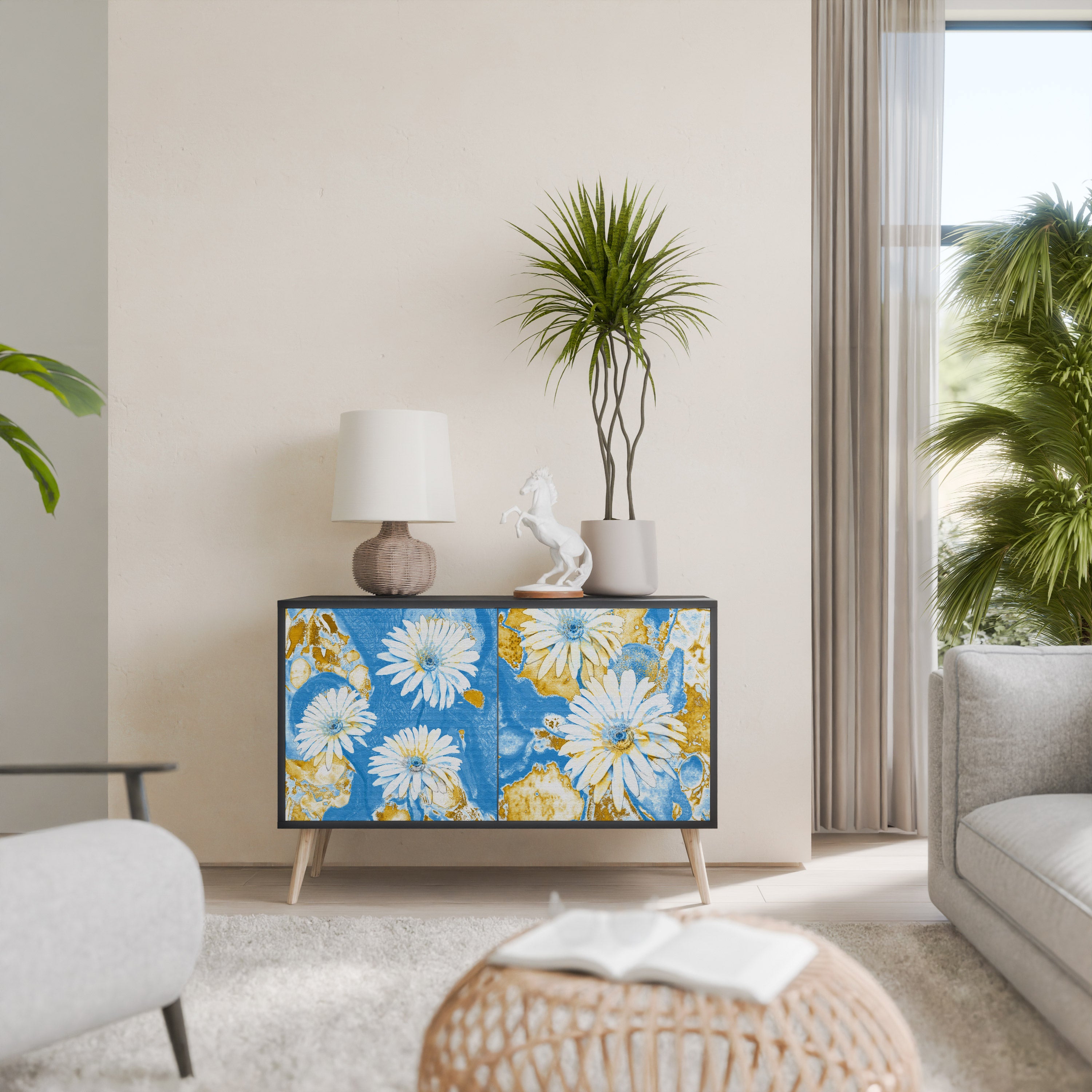 DAISY LUXE 2-dörrars skänk i svart finish
