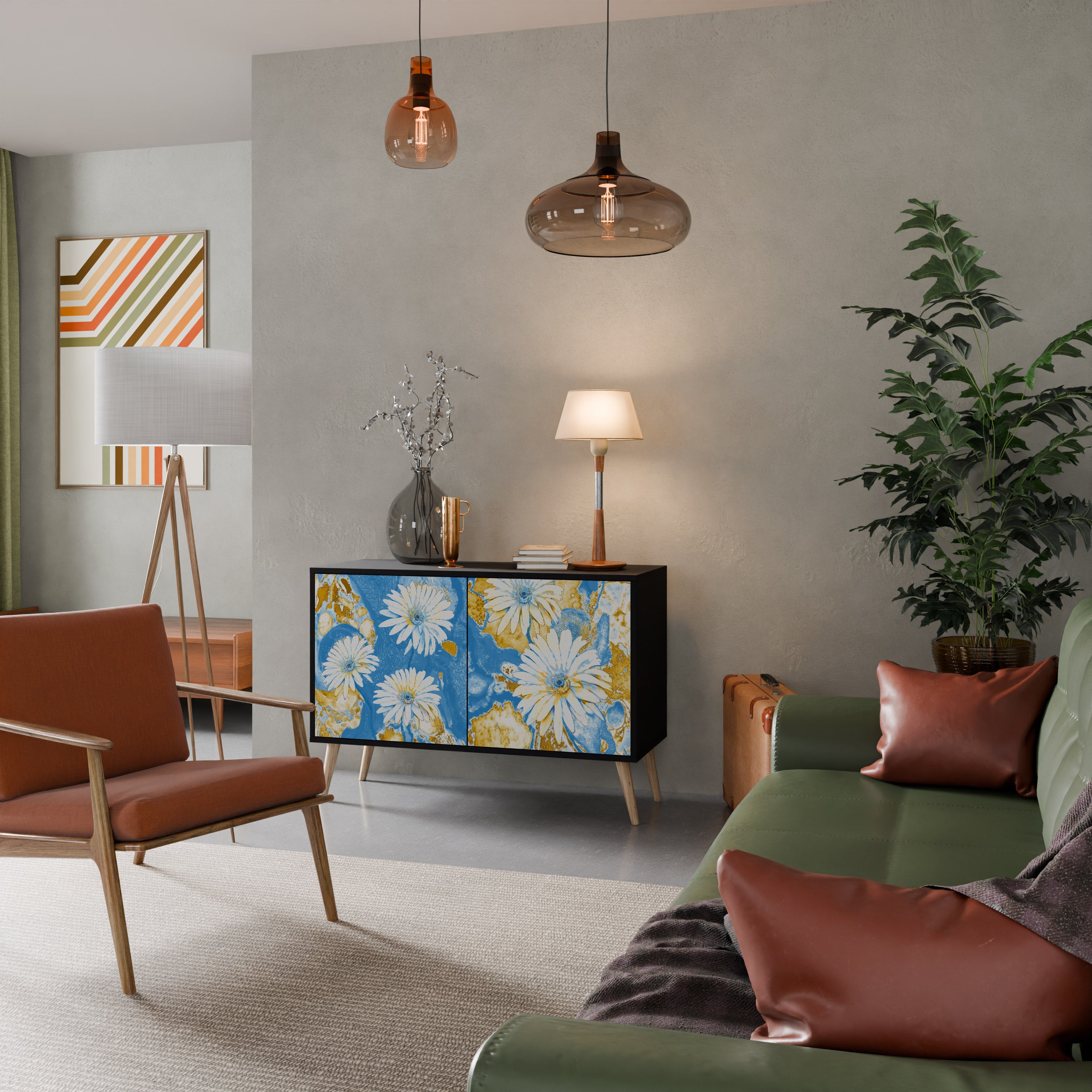 DAISY LUXE 2-dörrars skänk i svart finish