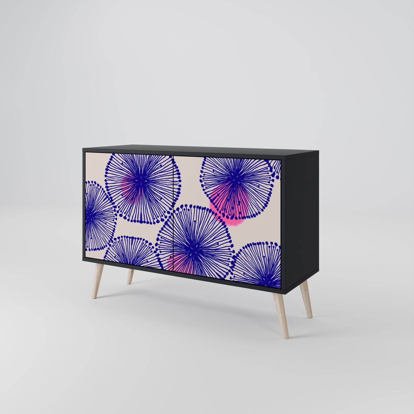 MAGIC NATURE 2-Door Sideboard in Black Finish