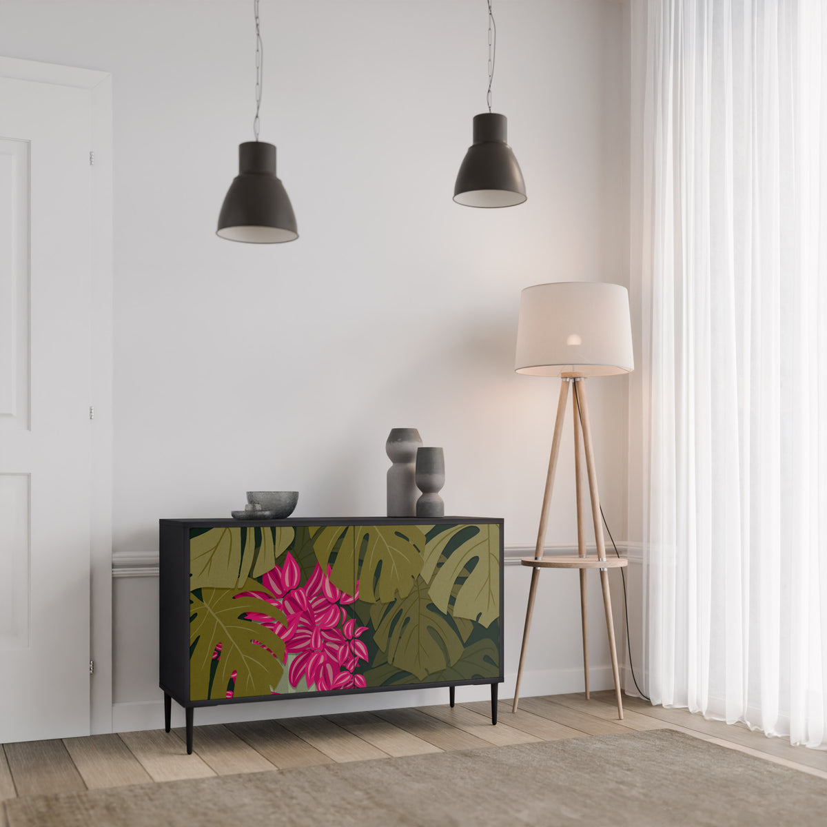 TROPICAL BEAUTY Skänk med två dörrar