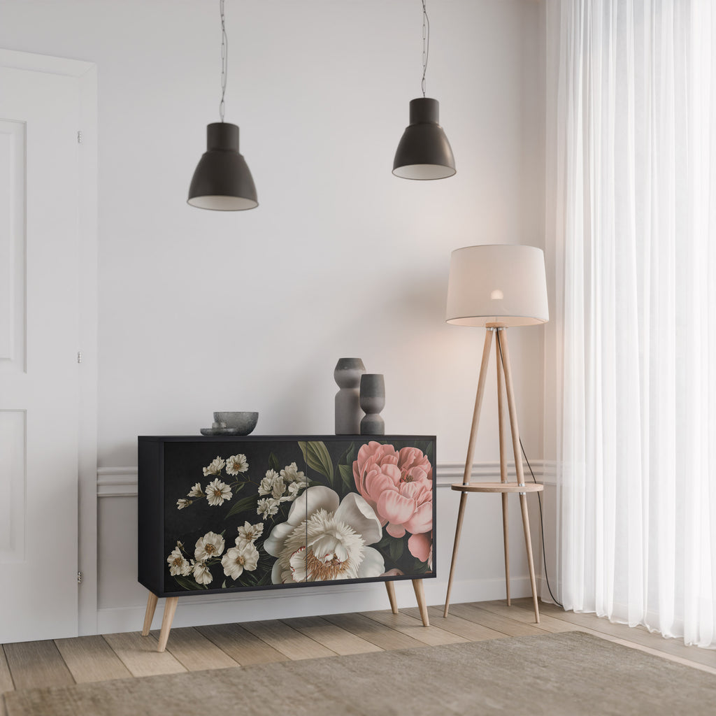 LUSH ELEGANCE 2-dörrars skänk i svart finish