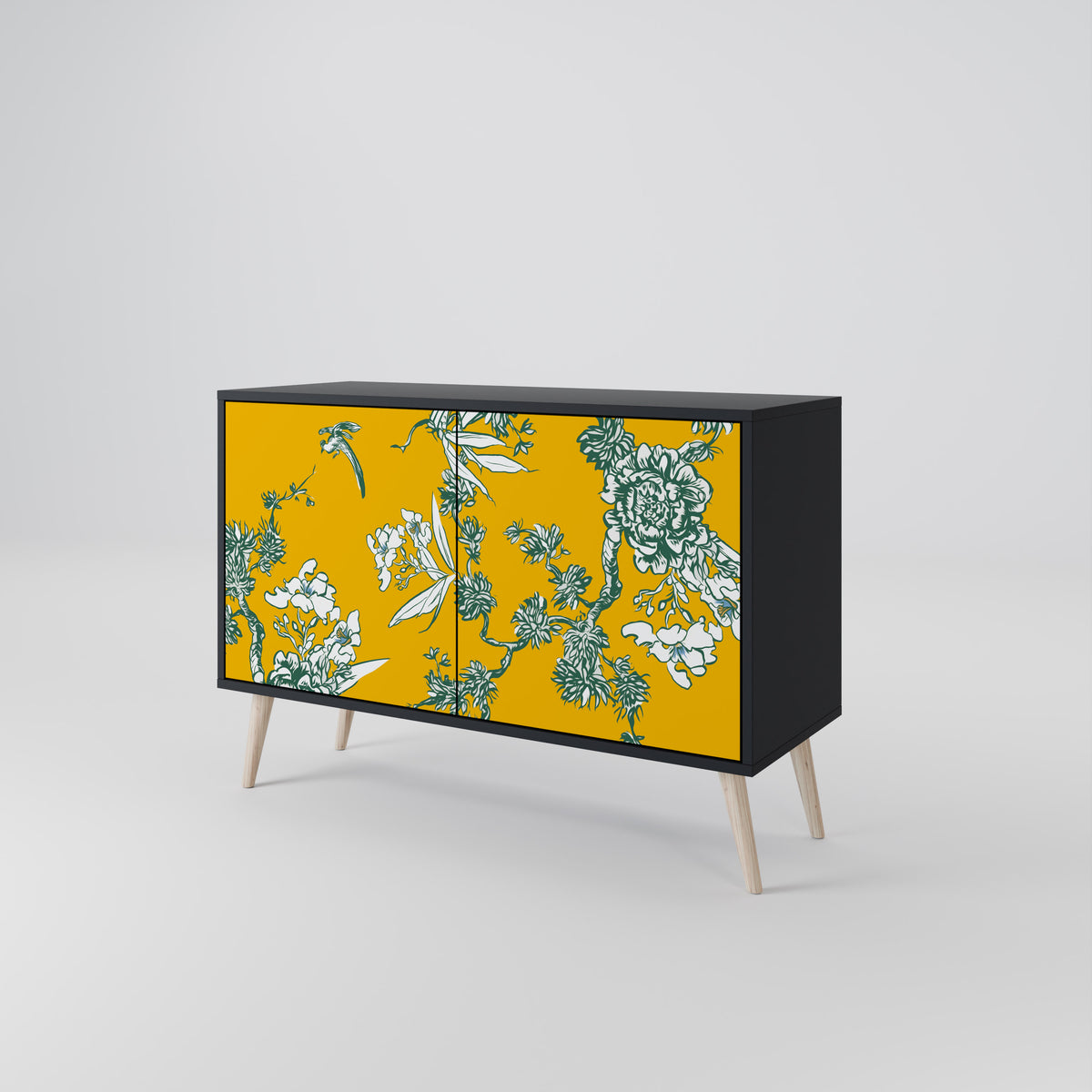 YELLOW CHINOISERIE Skänk med två dörrar