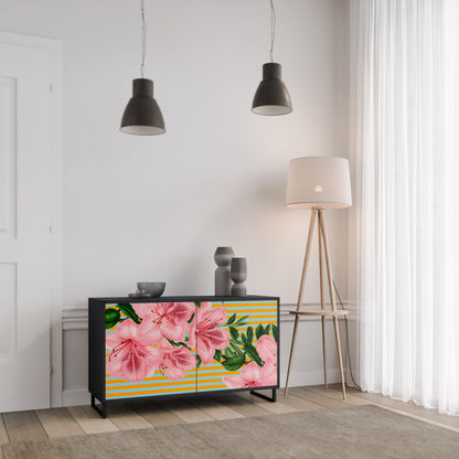 FRAGILE BEAUTY 2-dörrars skänk i svart finish