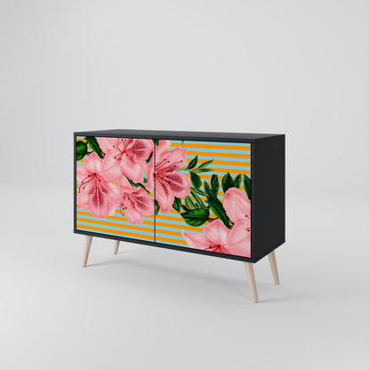 FRAGILE BEAUTY 2-dörrars skänk i svart finish