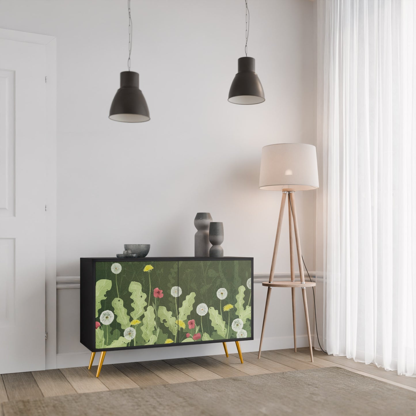 DANDELION AMUSE 2-dörrars skänk i svart finish