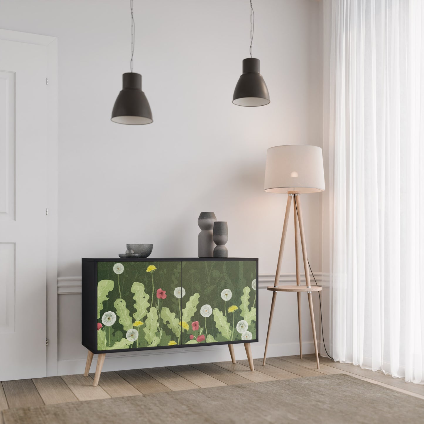 DANDELION AMUSE 2-dörrars skänk i svart finish