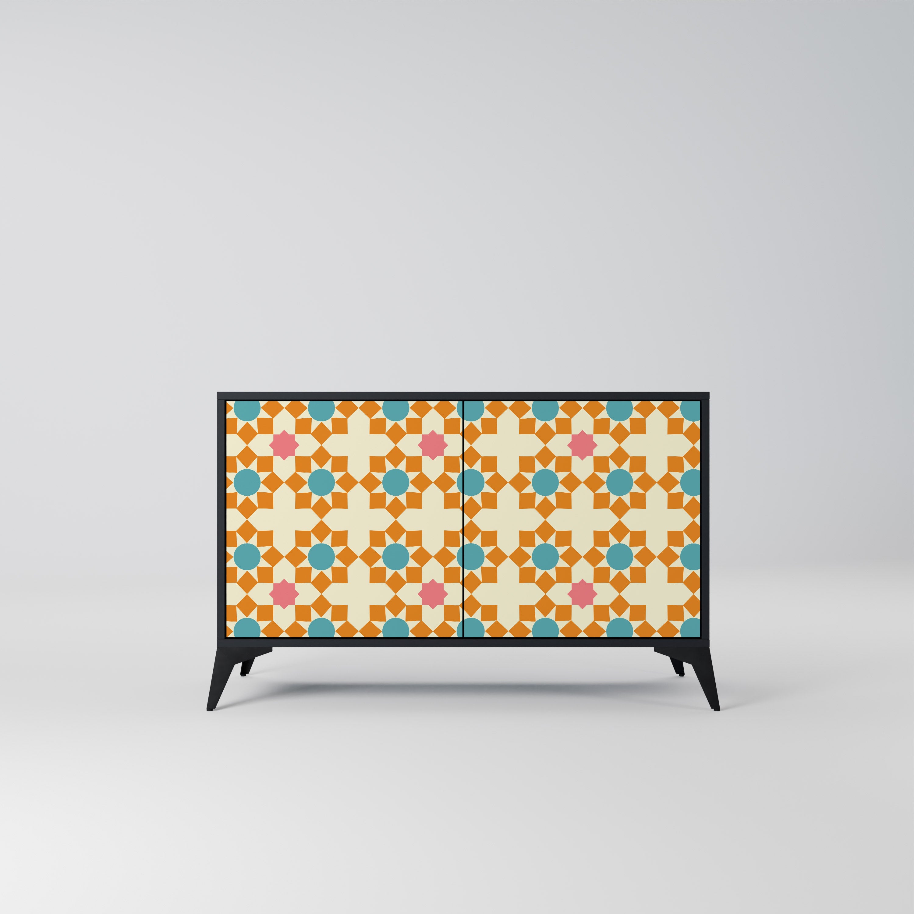BLOMMAD DECOR 2-dörrars skänk i svart finish