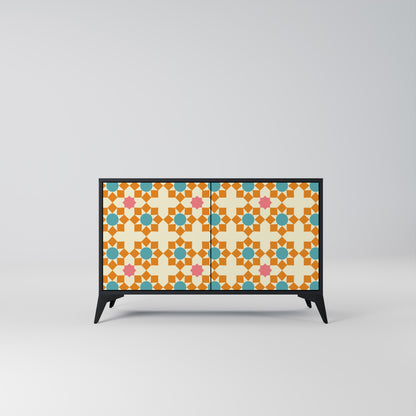 FLORAL DECOR 2-Door Sideboard in Black Finish