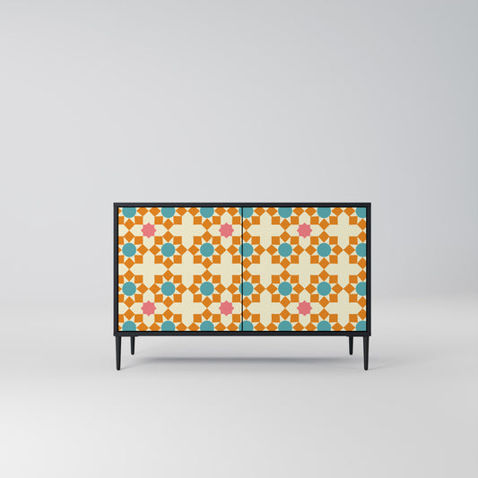 BLOMMAD DECOR 2-dörrars skänk i svart finish
