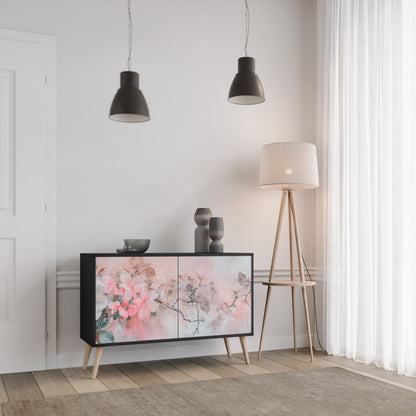 CHERRY BLOSSOM 2-Door Sideboard in Black Finish